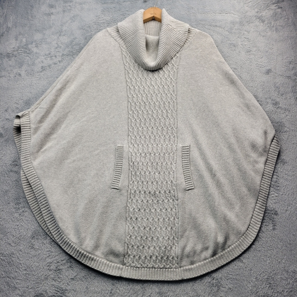 Cabi Womens Poncho Sweater Size Medium Cowl Neck Pockets